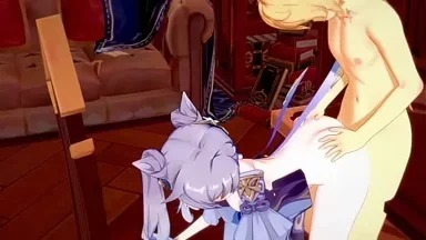 Aether và Ganyu thủ dâm và địt mạnh - Phim sex Nhật Bản châu Á manga anime game