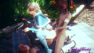 Hentai Frozen: Elsa và Anna bị địt và fingering trong cuộc ân ái ba người – Anime manga Nhật Disney phim khiêu dâm