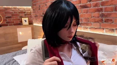 Ồ! Eren Yeager đã thô bạo đè bẹp mông và lồn của Mikasa theo góc nhìn POV và xuất tinh hai lần. Có, tuyệt vời!!!